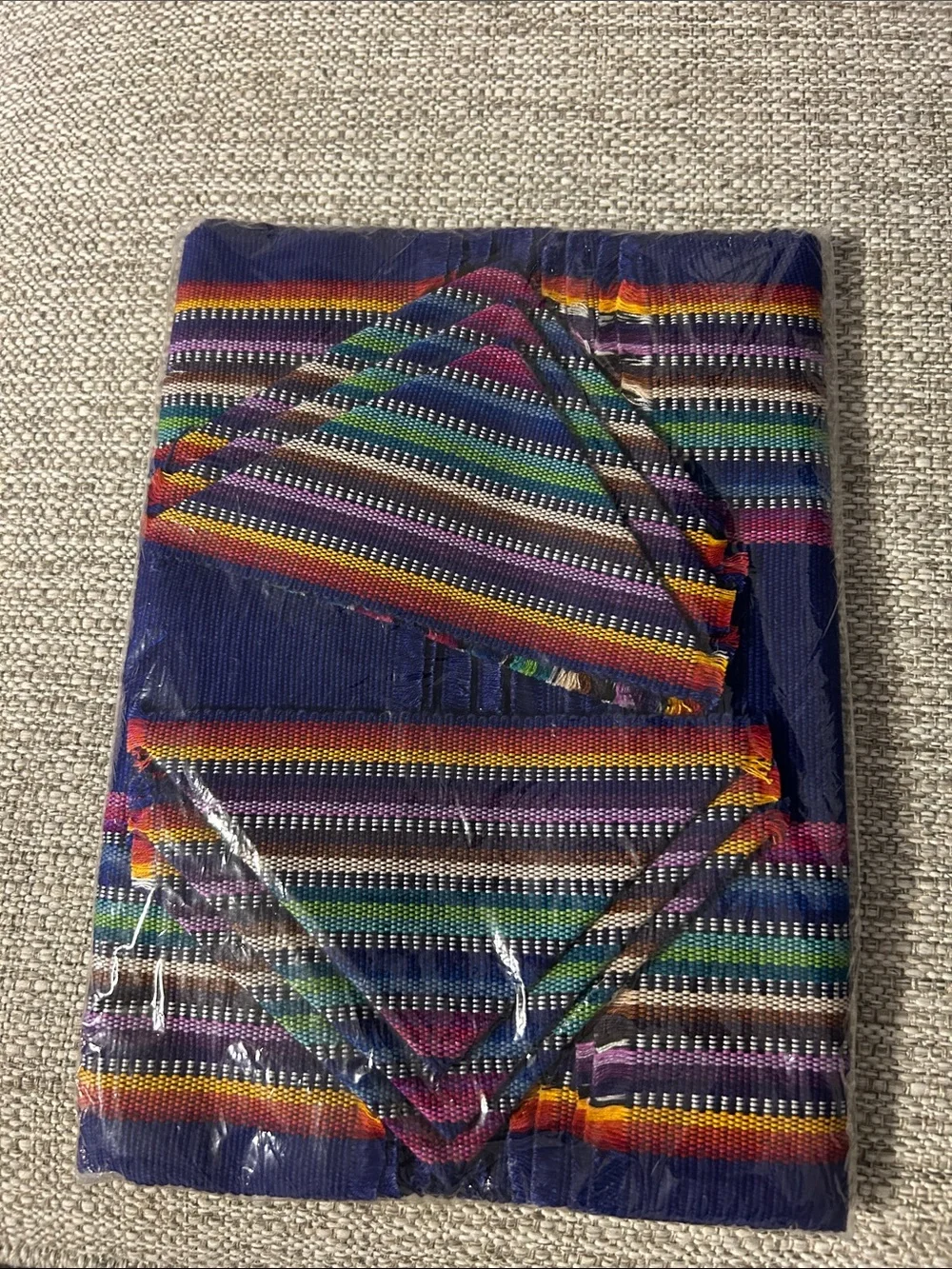 Dark Blue Based Guatemalan Placemats and Napkins - New